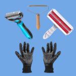 Kit Pentru Ingrijire Animale Premium PETU, 4 Accesorii, Manusi Pentru Animale, Perie Cu Zimti, Perie Pentru Scame, Perie De Lemn, Usor De Utilizat, Durabile, Calitative