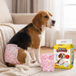 Scutece de unică folosință pentru câini femele, mărime L (34–54 cm), protecție antiscurgere, set 8 bucăți