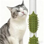 Perie reglabilă pentru îngrijirea animalelor de companie, din silicon moale, pentru îndepărtarea părului și masaj, verde