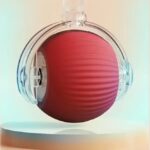 Jucărie interactivă pentru pisici – minge cu LED și mișcare aleatorie, 6 x 6 cm, roșu