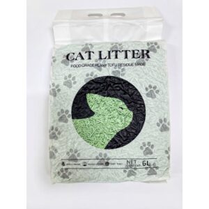 Așternut tofu pentru pisici Nunbell, aromă de măr verde, absorbție ridicată și formare rapidă a bulgărilor, 6L