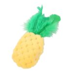 Jucarie pentru pisici, design ananas, rezistenta, galben/verde, 13x6cm